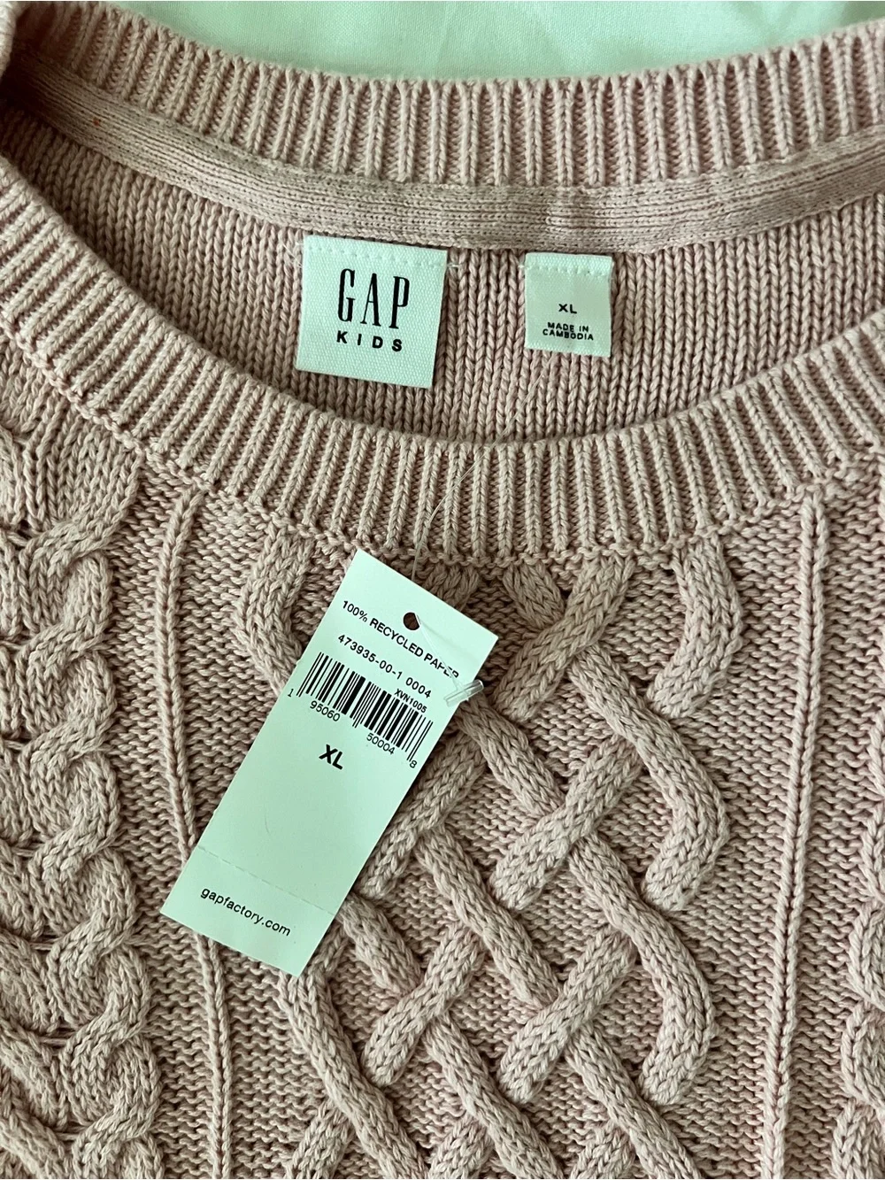 GAP Kids Cable Knit Sweater Dress - Dusty Pink
